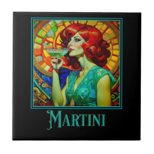 Art Nouveau Martini Fliese