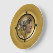 Art Nouveau Medallion Große Wanduhr (Winkel)