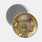 Art Nouveau Medallion Magnet (Vorderseite/Rückseite)