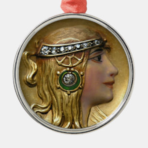 Art Nouveau Medallion Silbernes Ornament