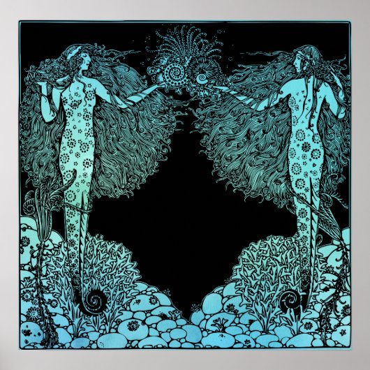 Art Nouveau Mermaids of the sea Poster (Vorne)