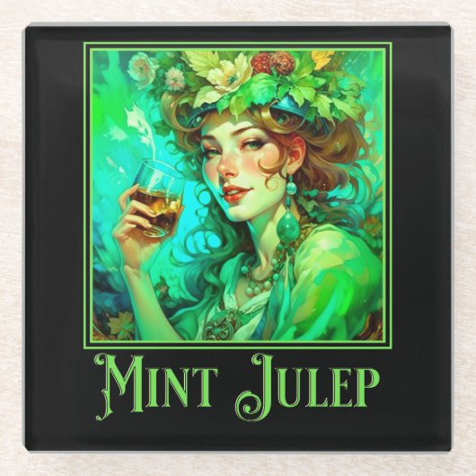 Art Nouveau Mint Julep Glasuntersetzer (Vorderseite)