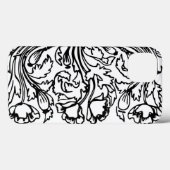 Art Nouveau Mohn floral Schwarz-weiß elegant Case-Mate iPhone Hülle (Rückseite (Horizontal))