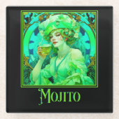 Art Nouveau Mojito Glasuntersetzer (Vorderseite)
