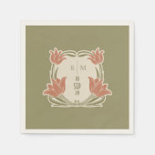 Art Nouveau Monogram Initials Table Decor Serviette (Vorderseite)