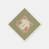 Art Nouveau Monogram Initials Table Decor Serviette (Ecke)