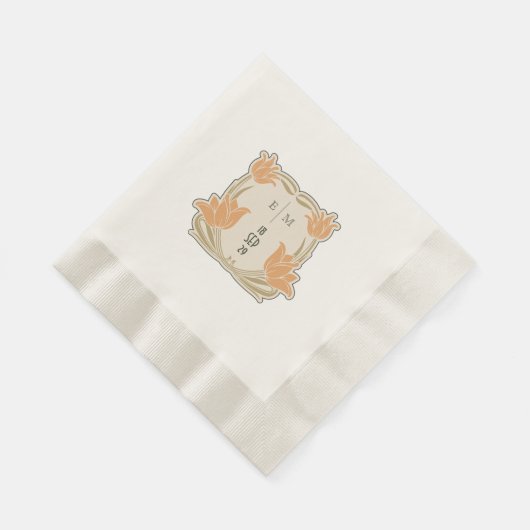 Art Nouveau Monogram Initials Table Decor Serviette (Ecke)