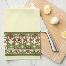 Art Nouveau Monogram Vintag Floral Border Frieze