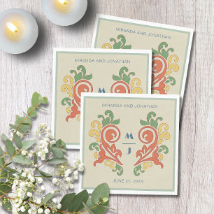 Art Nouveau Monogram Wedding Napkin Serviette