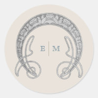 Art Nouveau-Monogramm Mucha-Initialen-Versand