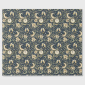 Art Nouveau Moonlit New Year Pattern Geschenkpapier (Flach)