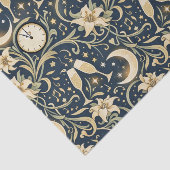 Art Nouveau Moonlit New Year Pattern Seidenpapier (Ausschnitt)