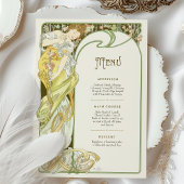 Art Nouveau Moonlit Wedding Menu Card Einladung