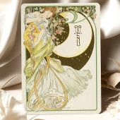 Art Nouveau Moonlit Wedding Menu Card Einladung
