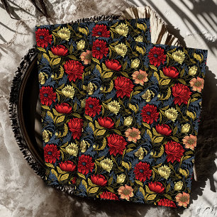 Art Nouveau Morris - Rot-Weiß-Blume Pastellfarben Seidenpapier
