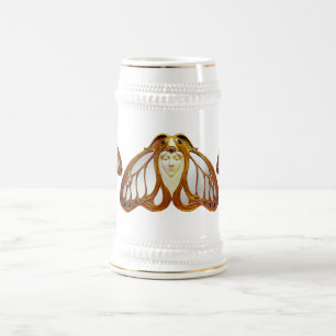 ART NOUVEAU MOTH FRAU BIERGLAS