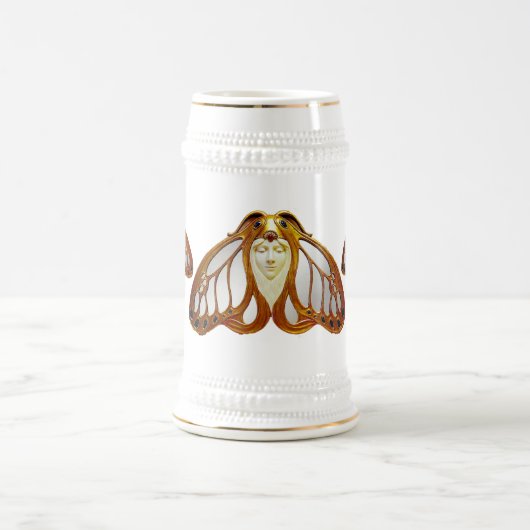ART NOUVEAU MOTH FRAU BIERGLAS (Mittel)