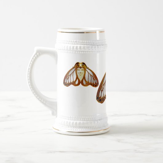 ART NOUVEAU MOTH FRAU BIERGLAS (Links)