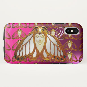 ART NOUVEAU MOTH FRAU GEM MONOGRAM PINK LILA Case-Mate iPhone HÜLLE