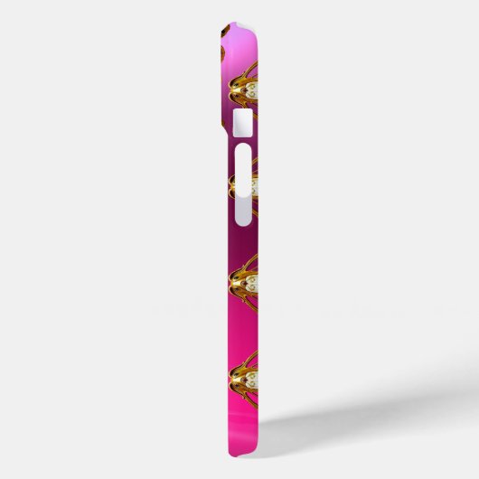 ART NOUVEAU MOTH FRAU GEM MONOGRAM PINK LILA Case-Mate iPhone HÜLLE (Rückseite / Links)