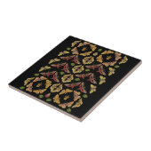 Art Nouveau Moth & Orchid art Deko schwarz Fliese (Seite)