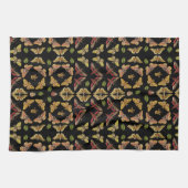 Art Nouveau Moth & Orchid art Deko schwarz Geschirrtuch (Horizontal)