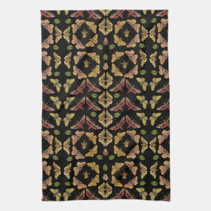 Art Nouveau Moth & Orchid art Deko schwarz Geschirrtuch