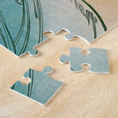 Art Nouveau Mucha Dark Haired Woman Puzzle (Seite)