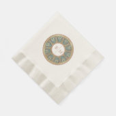 Art Nouveau Mucha Monogram Initials Champagne Gold Serviette (Ecke)