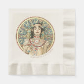Art Nouveau Mucha Names Champagne Gold Serviette (Vorderseite)