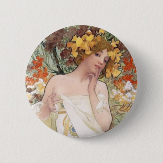 Art Nouveau - Mucha - Parfüm Ad Button (Vorderseite)