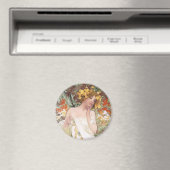 Art Nouveau - Mucha - Parfüm Ad Magnet (In Situ (Geschirrspüler))