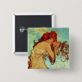 Art Nouveau - Mucha - Sommer Button (Vorne & Hinten)