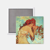 Art Nouveau - Mucha - Sommer Magnet (Vorderseite/Rückseite)