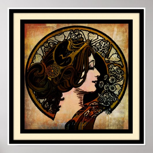 Art Nouveau Mucha Style Druck Poster (Vorne)