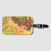 Art Nouveau Muse mit Frühlingsblumen Gepäckanhänger (Vorderseite (Horizontal))