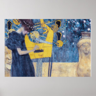 Art Nouveau "Musik I" Gemälde von Gustav Klimt  Poster
