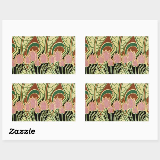 Art Nouveau Muster #1 Rechteckiger Aufkleber (Blatt)