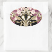 Art Nouveau Muster #2 Ovaler Aufkleber (Tasche)
