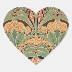 Art Nouveau Muster #3 bei Emporio Moffa Herz-Aufkleber