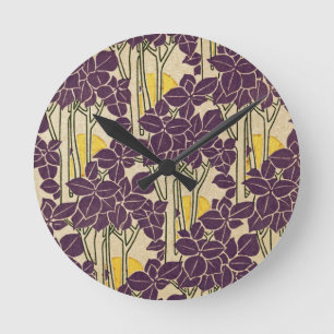 Art Nouveau Muster #5 Runde Wanduhr