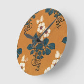 Art Nouveau Muster #7 Runde Wanduhr (Winkel)