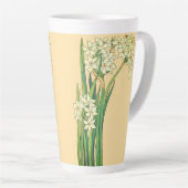 Art Nouveau Narcissus Flowers Latte Mug Milchtasse (Rechte Ecke)