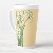 Art Nouveau Narcissus Flowers Latte Mug Milchtasse (Linke Ecke)