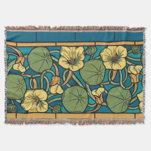 Art Nouveau Nasturtium Blau Gold floral Verneuil Decke