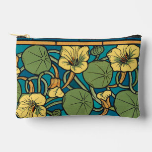 Art Nouveau Nasturtium Blaugold floral Verneuil Zubehörtasche