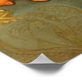 Art Nouveau Nasturtium Floral Pattern Poster (Ecke)