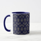 Art Nouveau Navy Blue und Gold Tasse (Links)