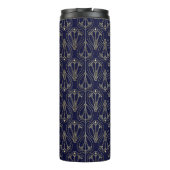 Art Nouveau Navy Blue und Gold Thermosbecher (Rückseite)