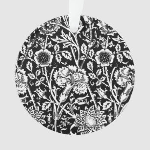 Art Nouveau-Nelke Damast, Schwarz und Weiß Ornament
